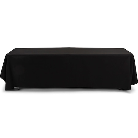 Atlas Commercial Products 90" x 132" Polyester Tablecloth, Black PY-90x132-03